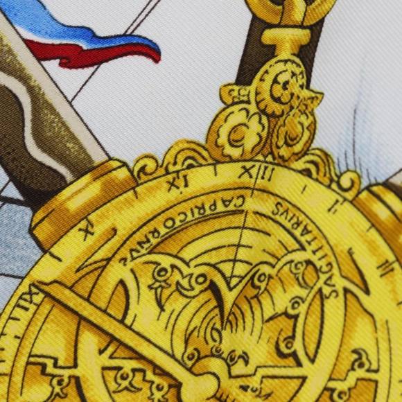 HERMES Carre 90 Scarf ""VIVE LE VENT"" Silk Red Auth fm3436 - Picture 13 of 14